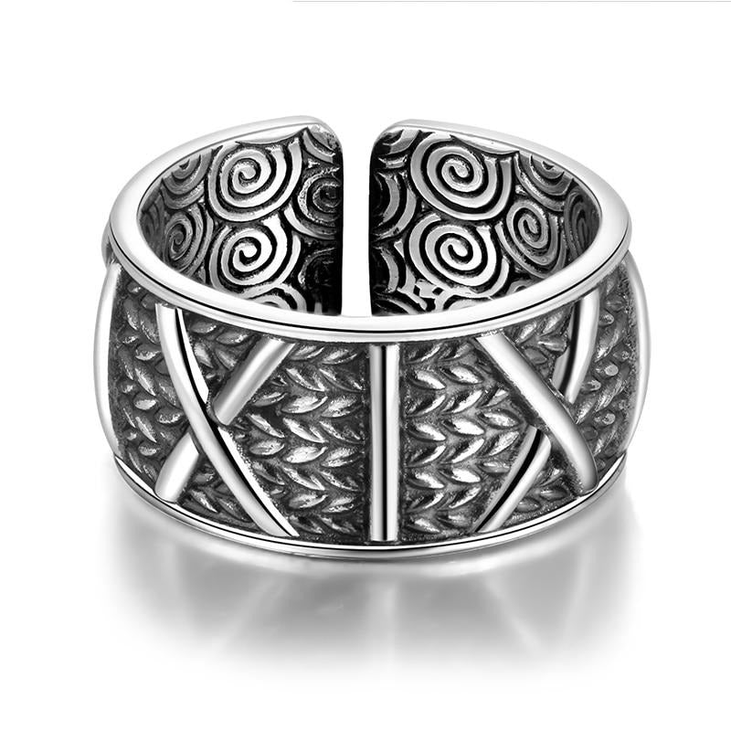 Geometric Shapes Signet 999 Genuine Silver Adjustable Vintage Punk Roc ...