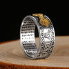 Buddhist Heart Sutra 990 Genuine Silver Adjustable Ring-Gothic Rings-Innovato Design-Resizable-Brave Troops-Innovato Design