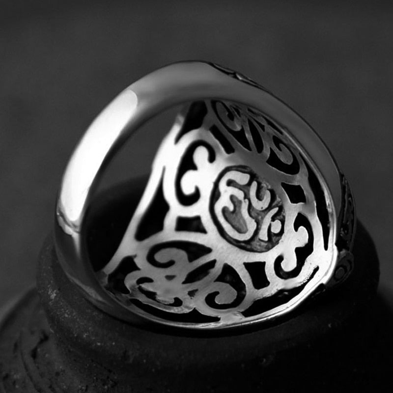 Elephant Buddha 925 Sterling Silver Vintage Punk Ring-Rings-Innovato Design-6-Innovato Design