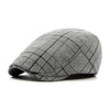 Plaid Cotton Blend Ivy Flat Cap-Hats-Innovato Design-Brown-Innovato Design