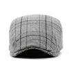 Plaid Cotton Blend Ivy Flat Cap-Hats-Innovato Design-Brown-Innovato Design