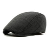Plaid Cotton Blend Ivy Flat Cap-Hats-Innovato Design-Black-Innovato Design