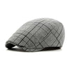 Plaid Cotton Blend Ivy Flat Cap-Hats-Innovato Design-Grey-Innovato Design
