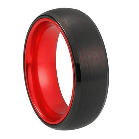 Classic Red and Black-Plated Tungsten Wedding Ring-Rings-Innovato Design-6-Innovato Design