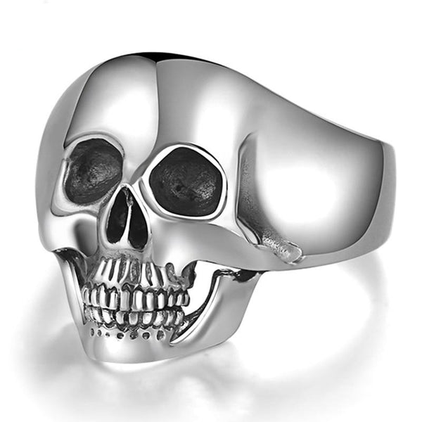 Gothic Silver Skull with Domineering Teeth 925 Sterling Silver Vintage Punk Rock Ring-Gothic Rings-Innovato Design-7-Innovato Design