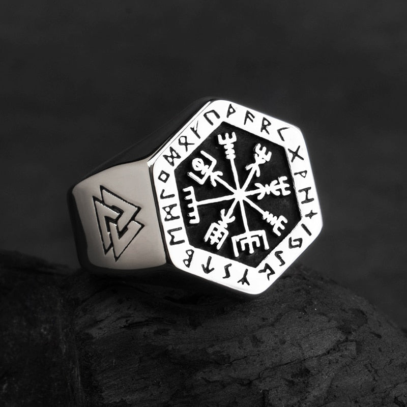 Nordic Mythology Viking Rune Stainless Steel Fashion Ring-Rings-Innovato Design-7-Innovato Design