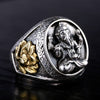 Thai Buddha Ganesha Elephant 925 Sterling Silver Vintage Punk Style Ring