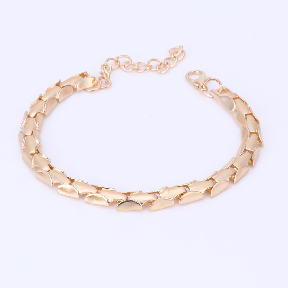 Gold/Silver Spine Link Necklace, Bracelet, Earrings & Ring Wedding Statement Jewelry Set-Jewelry Sets-Innovato Design-Silver-Innovato Design