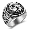 Male Lion 925 Sterling Silver Vintage Steampunk Retro Bike Ring-Gothic Rings-Innovato Design-7-Innovato Design