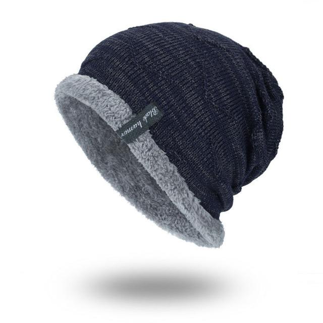 Fluffy Thick Beanie, Bonnet or Skullies-Hats-Innovato Design-Navy-Innovato Design
