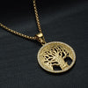 Paved Crystal-Studded Gold-Plated Tree of Life Bling Stainless Steel Hip-hop Pendant Necklace-Necklaces-Innovato Design-Innovato Design
