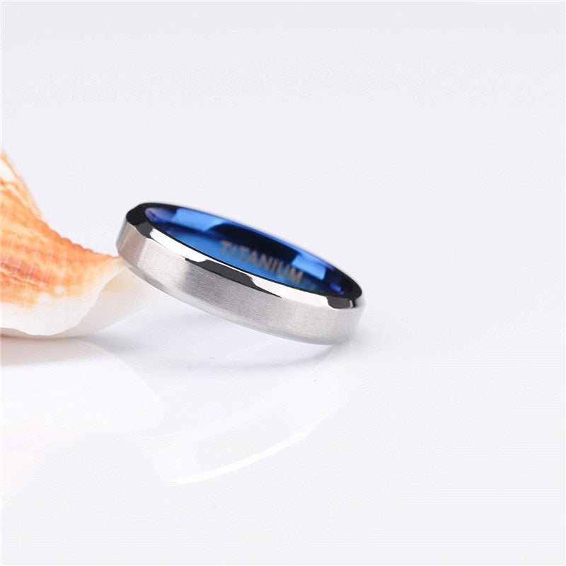 Classic Blue and Silver Plated Titanium Fashion Wedding Ring-Rings-Innovato Design-8mm-4-Innovato Design