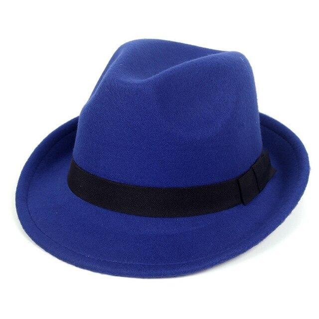 Wool Felt Trilby Hat with Black Hatband-Hats-Innovato Design-Blue-Innovato Design