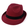 Wool Felt Trilby Hat with Black Hatband-Hats-Innovato Design-Wine Red-Innovato Design