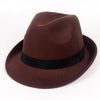 Wool Felt Trilby Hat with Black Hatband-Hats-Innovato Design-Coffee-Innovato Design