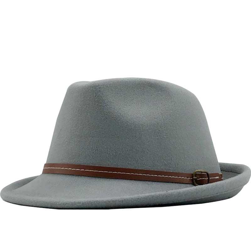Wool Felt Trilby Fedora Hat with Brown Belt Hatband-Hats-Innovato Design-Army Green-Innovato Design