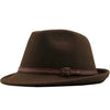 Wool Felt Trilby Fedora Hat with Brown Belt Hatband
