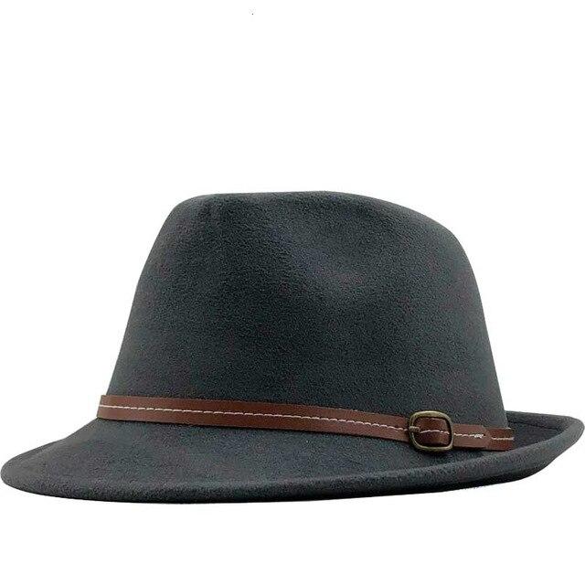 Wool Felt Trilby Fedora Hat with Brown Belt Hatband-Hats-Innovato Design-Deep Grey-Innovato Design
