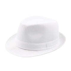 Classic Solid Color Wide Brim Fedora Trilby Hat-Hats-Innovato Design-White-Innovato Design