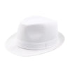 Classic Solid Color Wide Brim Fedora Trilby Hat-Hats-Innovato Design-White-Innovato Design