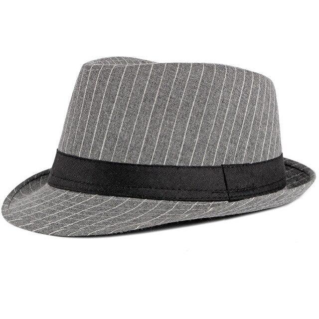 Vintage Short Brim Striped Trilby Hat with Black Hatband-Hats-Innovato Design-Gray-Innovato Design