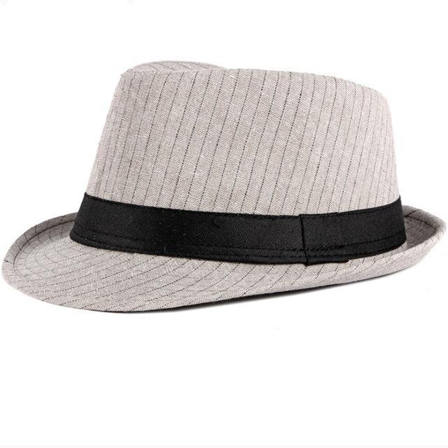 Vintage Short Brim Striped Trilby Hat with Black Hatband-Hats-Innovato Design-Beige-Innovato Design