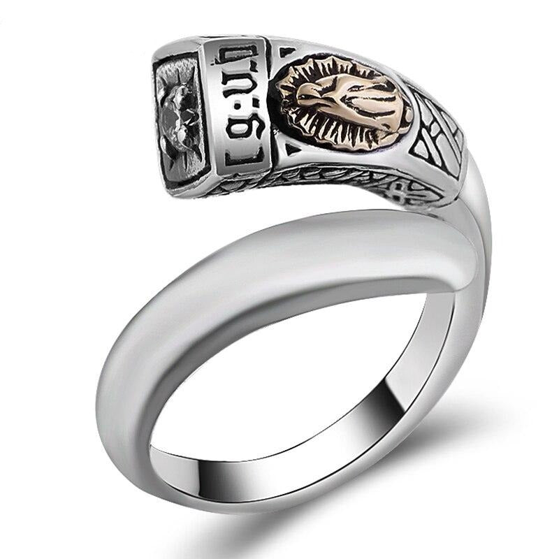 White Cubic Zirconia Virgin Mary Sculpture 925 Sterling Silver Vintage Open Ring-Rings-Innovato Design-Innovato Design