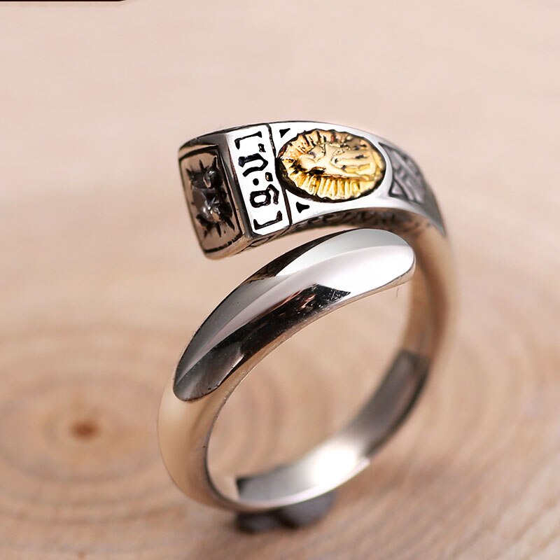White Cubic Zirconia Virgin Mary Sculpture 925 Sterling Silver Vintage Open Ring-Rings-Innovato Design-Innovato Design