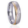 Gold/Silver and Cubic Zirconia Titanium Wedding Ring Set-Couple Rings-Innovato Design-7-5-Innovato Design