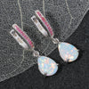 Silver-Plated Water Drop Opal Bohemia Fashion Dangle Earrings-Earrings-Innovato Design-Green-Innovato Design