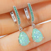 Silver-Plated Water Drop Opal Bohemia Fashion Dangle Earrings-Earrings-Innovato Design-Green-Innovato Design