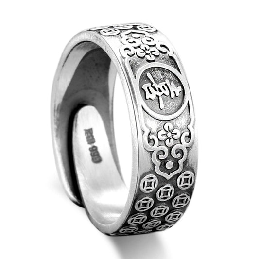 Blessing Happiness 999 Genuine Silver Adjustable Wedding Ring-Rings-Innovato Design-Innovato Design