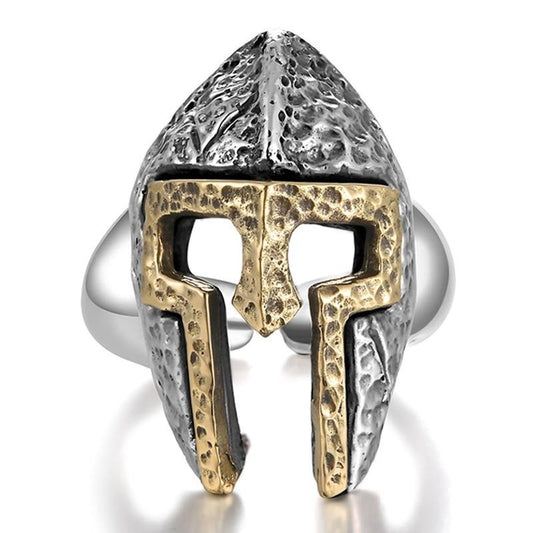 Roman Gladiator Helmet 925 Sterling Silver Adjustable Vintage Biker Ring-Rings-Innovato Design-Innovato Design