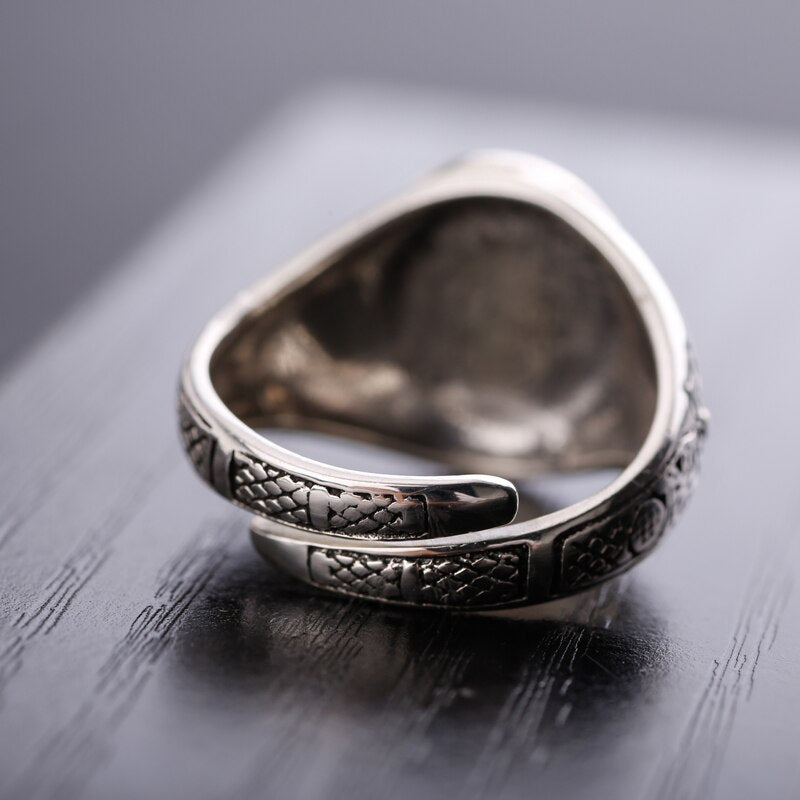 Blessed Virgin Mary and Cross 925 Sterling Silver Adjustable Retro Fashion Ring-Rings-Innovato Design-Innovato Design