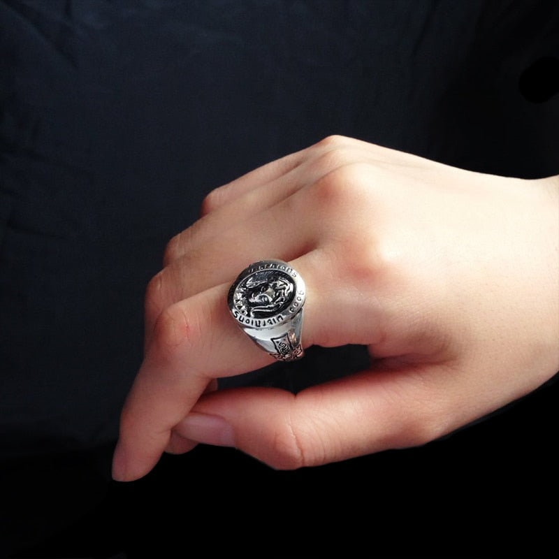 Blessed Virgin Mary and Cross 925 Sterling Silver Adjustable Retro Fashion Ring-Rings-Innovato Design-Innovato Design