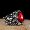 Gothic Cool Ghost Eye 925 Sterling Silver Vintage Punk Ring-Rings-Innovato Design-Resizable-Rose Red-Innovato Design