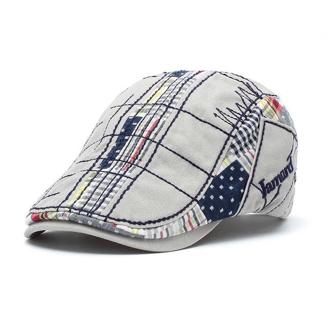 Vintage Cotton Ivy Duckbill Cabbie Scally Flat Cap-Hats-Innovato Design-Grey-Innovato Design