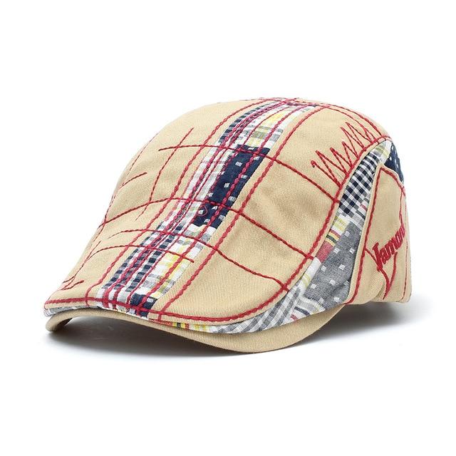 Vintage Cotton Ivy Duckbill Cabbie Scally Flat Cap-Hats-Innovato Design-Beige-Innovato Design