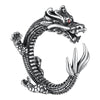 Dragon with Red Cubic Zirconia Eyes 925 Sterling Silver Vintage Biker Ring-Gothic Rings-Innovato Design-Innovato Design