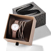 Women Rose Gold Quartz Watch and Multilayer Crystal Bracelet Jewelry Set-Jewelry Sets-Innovato Design-Paris-Innovato Design