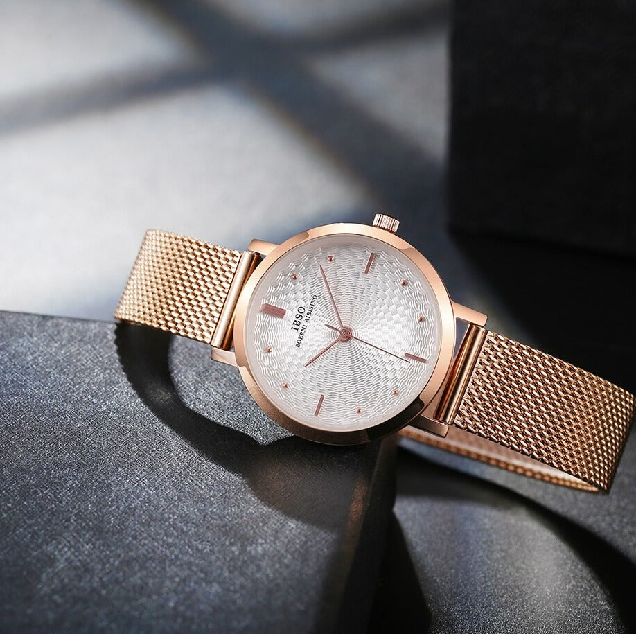 Women Rose Gold Quartz Watch and Multilayer Crystal Bracelet Jewelry Set-Jewelry Sets-Innovato Design-London-Innovato Design