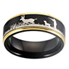 8mm Deer Hunting Scene Tungsten Wedding Ring