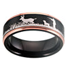 8mm Deer Hunting Scene Tungsten Wedding Ring