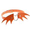 Punk Heart and Bat Wings Choker Collar PU Leather Gothic Harajuku Necklace-Necklace-Innovato Design-Orange-Innovato Design