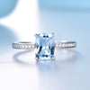 Sky Blue Topaz and Cubic Zirconia 925 Sterling Silver Romantic Engagement Ring-Rings-Innovato Design-5-Innovato Design