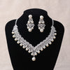 Magnificent Pearl and Crystal Tiara, Necklace & Earrings Wedding Jewelry Set-Jewelry Sets-Innovato Design-Innovato Design