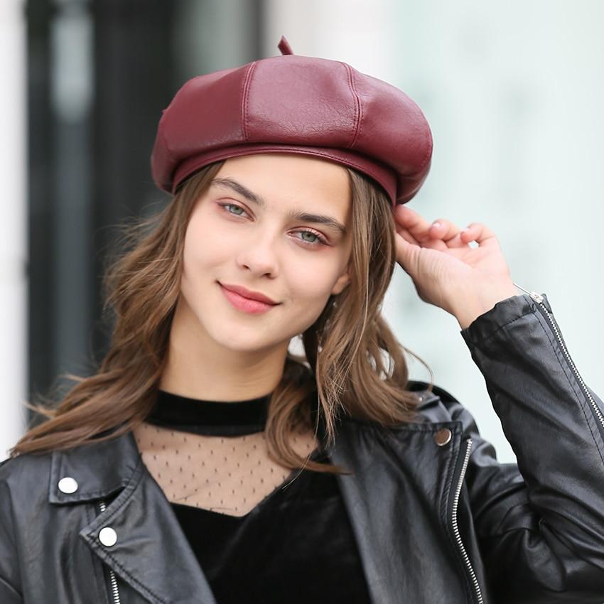 Polyurethane Leather British Painter Octagonal Hat-Hats-Innovato Design-Yellow-Innovato Design