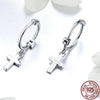 Cross 925 Sterling Silver Vintage Wedding Drop Earrings