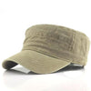 Adjustable Classical Style Solid Color Cotton Army Military Cap