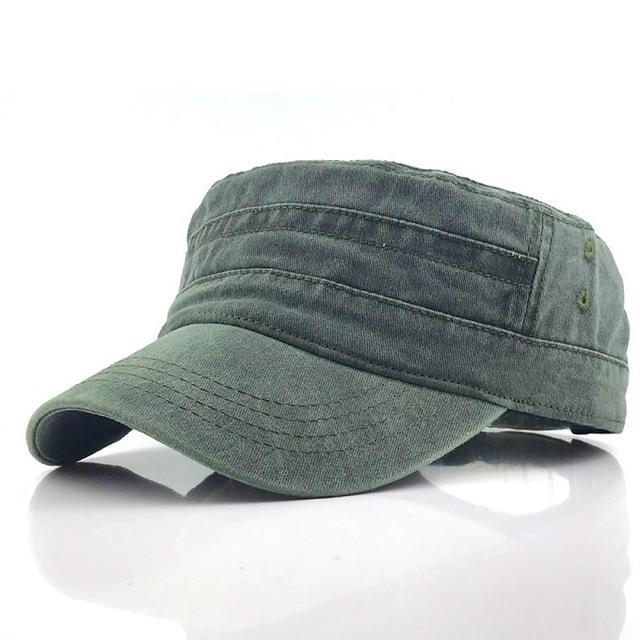 Adjustable Classical Style Solid Color Cotton Army Military Cap-Hats-Innovato Design-Army Green-Innovato Design